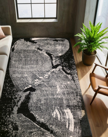 Ковер на пол AC46 - Черный - Прямоугольник - коллекция ORION