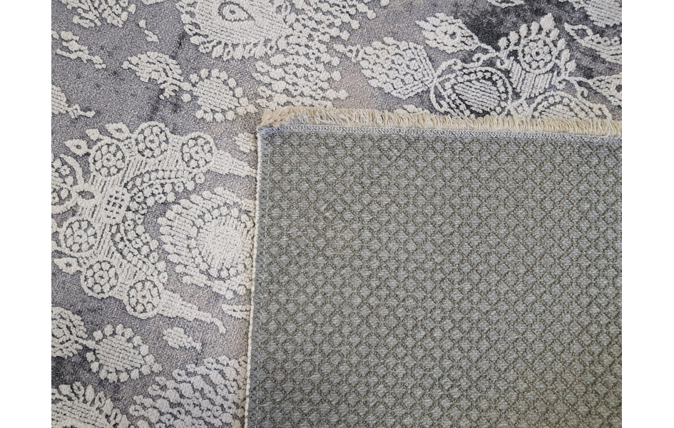Безворсовый ковер лофт дизайн BANCO P1055 GREY-WHITE