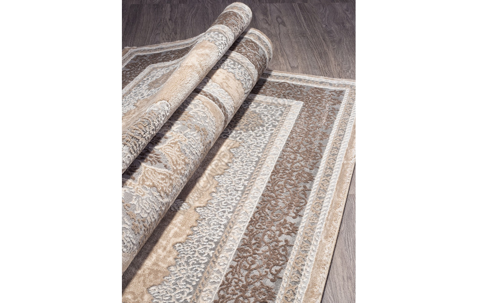 Ковер турецкий прямоугольный 04037C GREY / BROWN - коллекция ARMINA