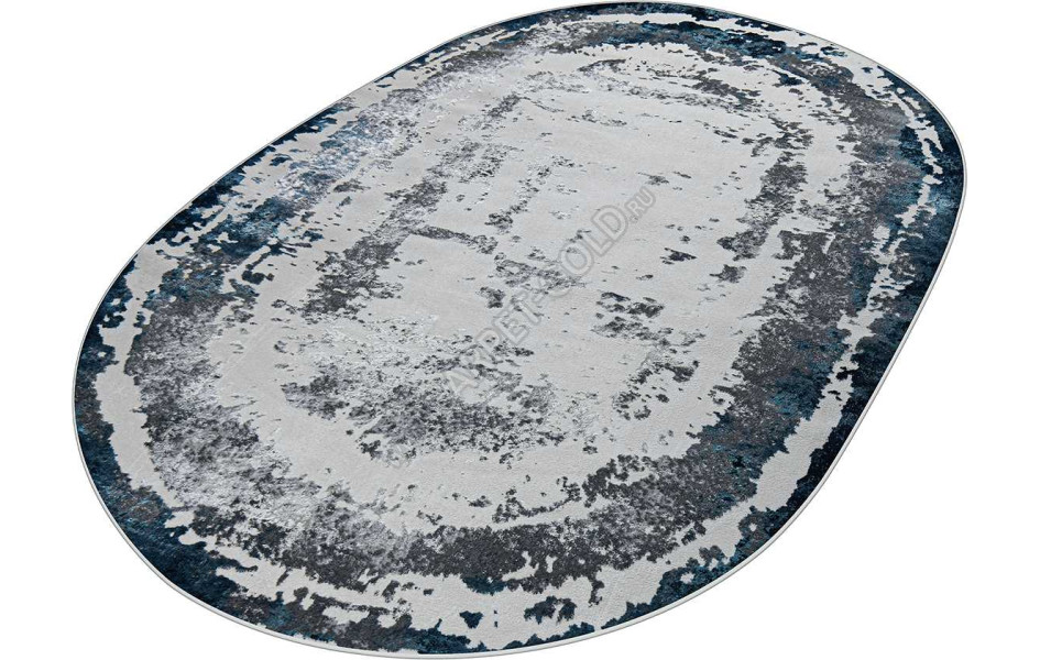 36897J OVAL BLUE FLS / L.GREY Kleopatra