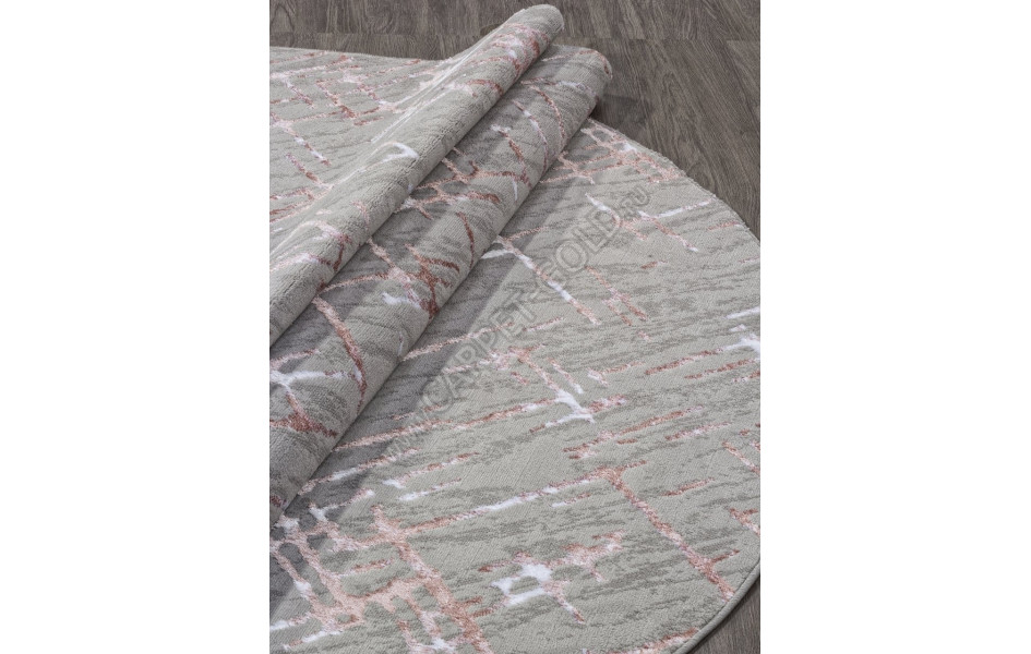 Ковер F164 - GRAY-PINK - Овал - коллекция LIMAN