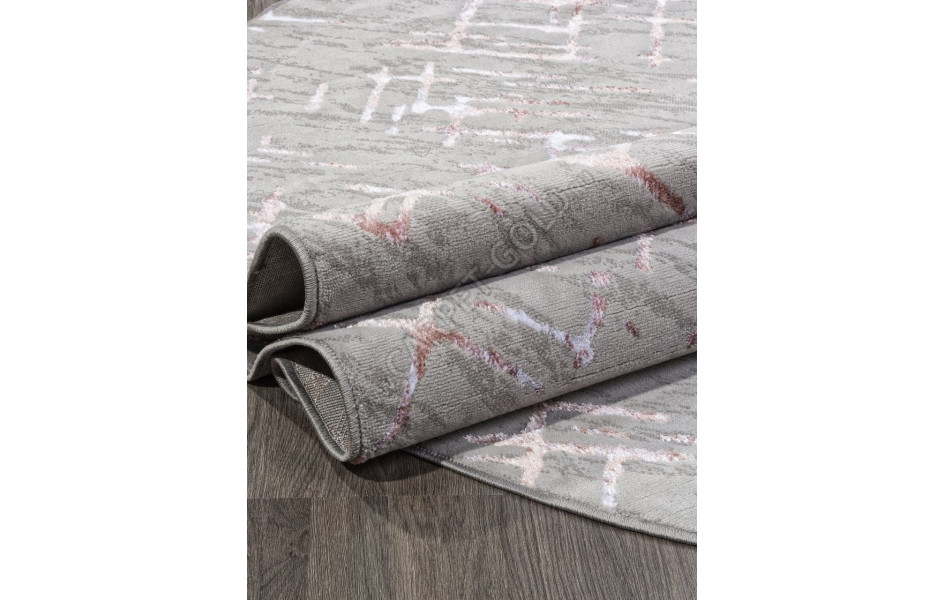 Ковер F164 - GRAY-PINK - Овал - коллекция LIMAN
