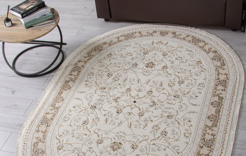 Ковер M101B - CREAM / CREAM - Овал - коллекция ZARINA
