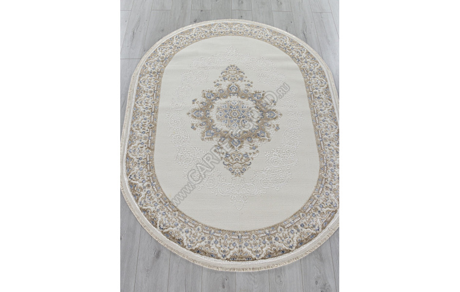 Ковер 27236A - CREAM / BLUE - Овал - коллекция MOSSO